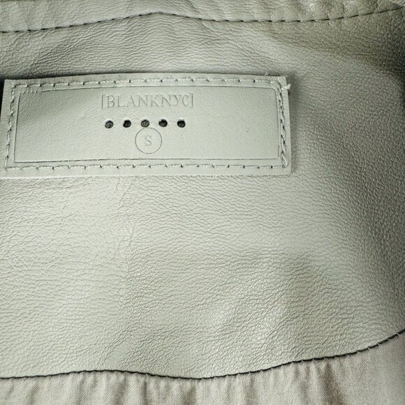 Blank NYC Small Vegan Leather/Wool Drape Jacket Coat Gray Sexy Moto Biker - Picture 2 of 9